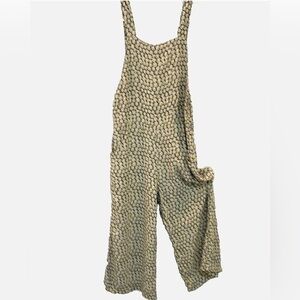 Topshop Daisy Print Cropped Wide Leg Jumpsuit Size 2 Floral Square Neck Overalls